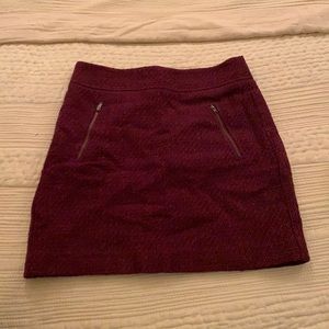 Tweed maroon skirt from Loft